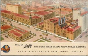 Beer Advertising Home of Schlitz Milwaukee Famous and Fine Brewery Postcard W11
