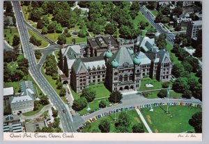 Legislative Building, Queen's Park, Toronto Ontario, Chrome Aerial View Postcard