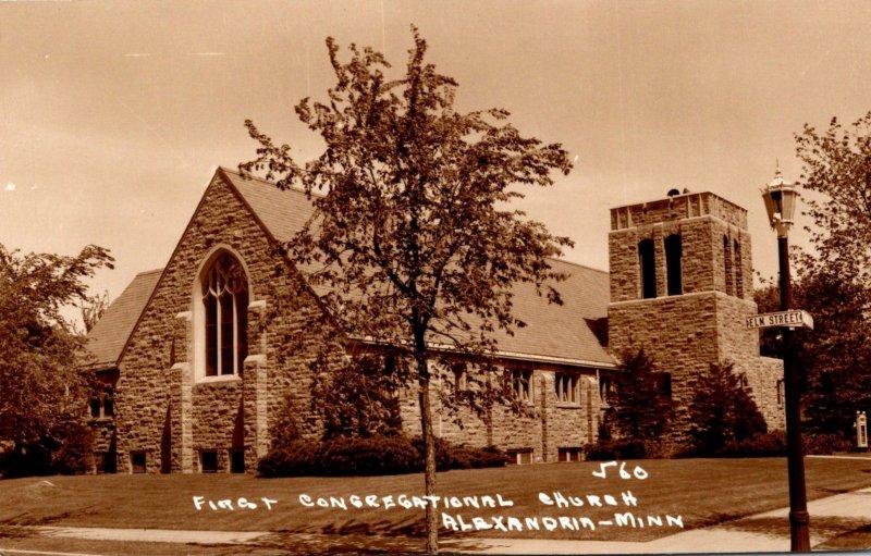 Minnesota Alexandria First Congregational Church Real Photo