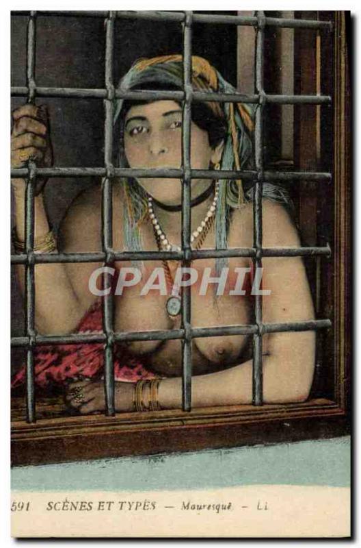 Postcard Old Woman Nude erotic Moorish