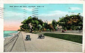 1914 West Beach Seawall,(now there are 300' of white sand) Gulfport, MS ...