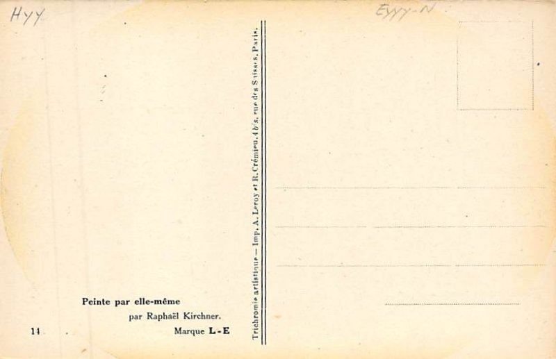 Artist Raphael Kirchner Series Marque L-E 14 Artist Signed unused 