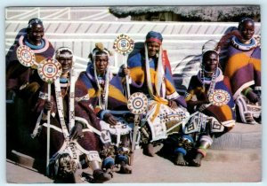 BANTU LIFE, Africa ~ NDEBELE WOMEN Ceremonial Dress 1967 ~ 4x6  Postcard