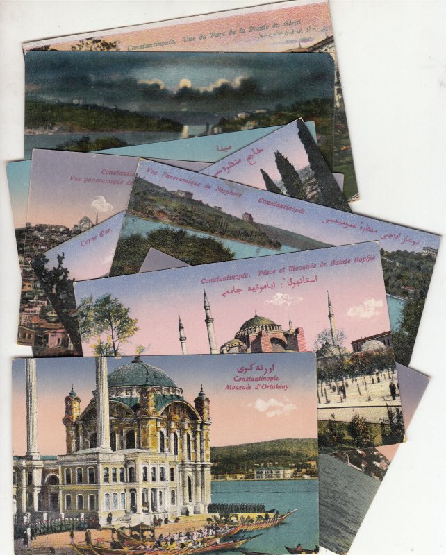 Lot of 9 postcards Turkey Istanbul mosque Bosphorus Galata Pera Prinkipo harbor