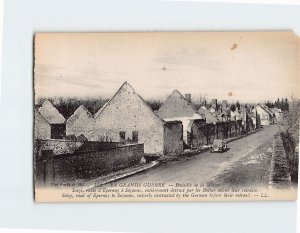 Postcard Road of Epernay to Sezanne, La Grande Guerre, Soizy aux Bois, France