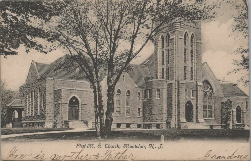 Postcard First ME Church Montclair NJ 1905