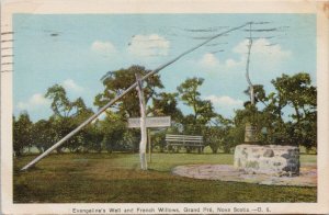 Evangeline's Well French Willows Grand Pre QC Quebec c1940 PECO Postcard H44