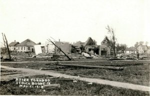 Destroyed Houses Homes Boone Iowa Tornado 1918 RPPC Photo Antique Postcard 