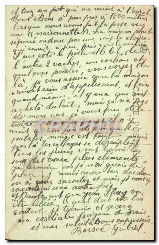 Postcard Old La Grave Central View