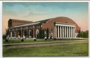 Coliseum Sport Stadium Theater University Nebraska Lincoln hand colored postcard