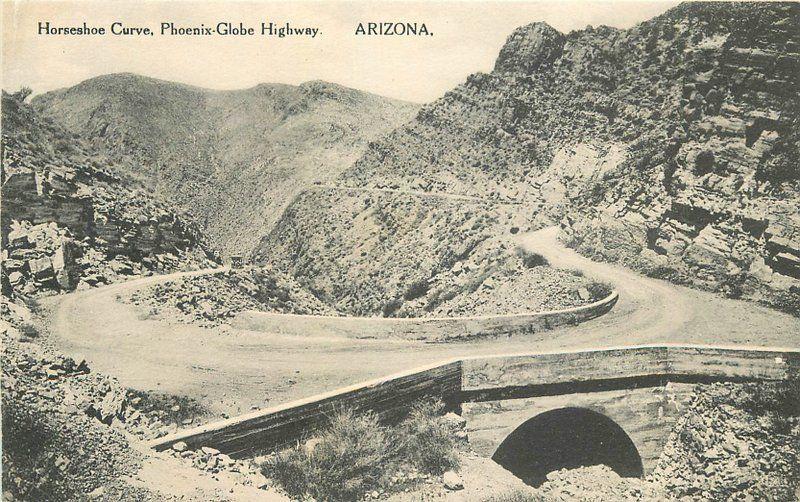 Albertype C-1920s Horseshoe Curve Phoenix Globe Arizona Postcard 13068