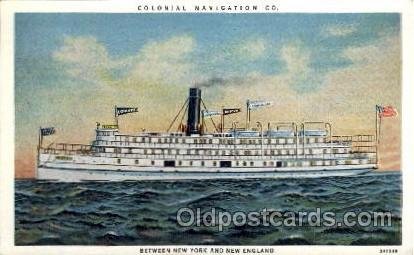 Colonial Navigation Co. Between New York and New England, Steamer Ship Unused 