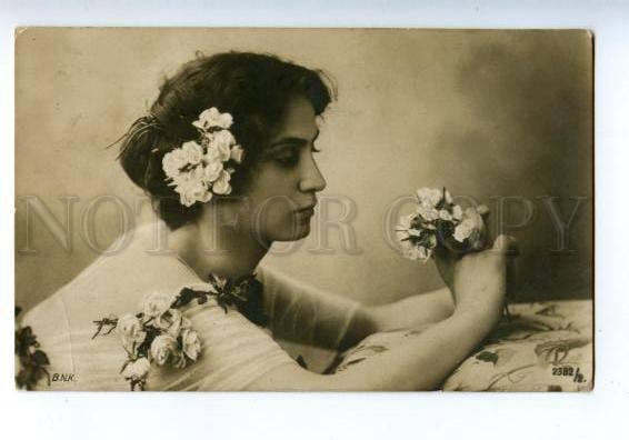 162016 BALLET Dancer w/ Flowers BELLE vintage PHOTO PC