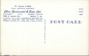 Montreal Storefront Chas Gentmantel Machinery Tools Store Chrome Postcard