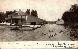 Indiana Winona Lake Boat House Private Mailing Card