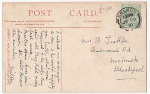 Edinburgh; Wellington Monument & Register House PPC 1910 To Mrs Tickle, Norbreck 