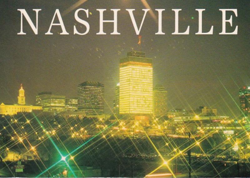 Tennessee Nashville Skyline At Night 1998