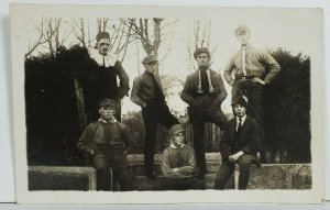 RPPC Group of Men In Costume Theatre Actors Face Makeup c1922 Postcard O4