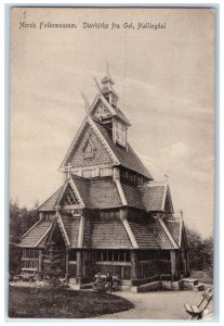 1914 Norwegian Folk Museum Stave Church From Gol Hallingdal Norway Postcard