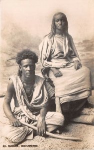 US5426 sudan bichareens types folklore   real photo sudan africa