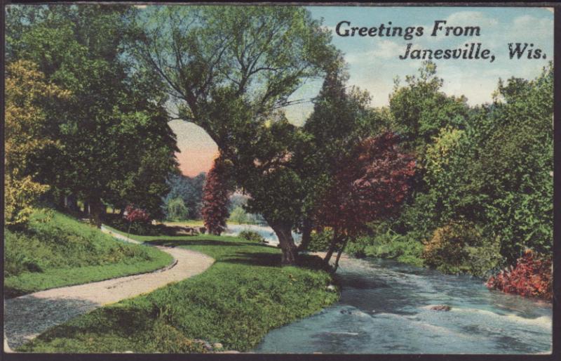 Greetings From Janesville,WI Postcard