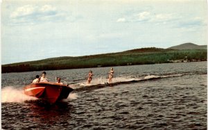 summer activity water skiing Westward Shores Ossipee Lake camping Postcard