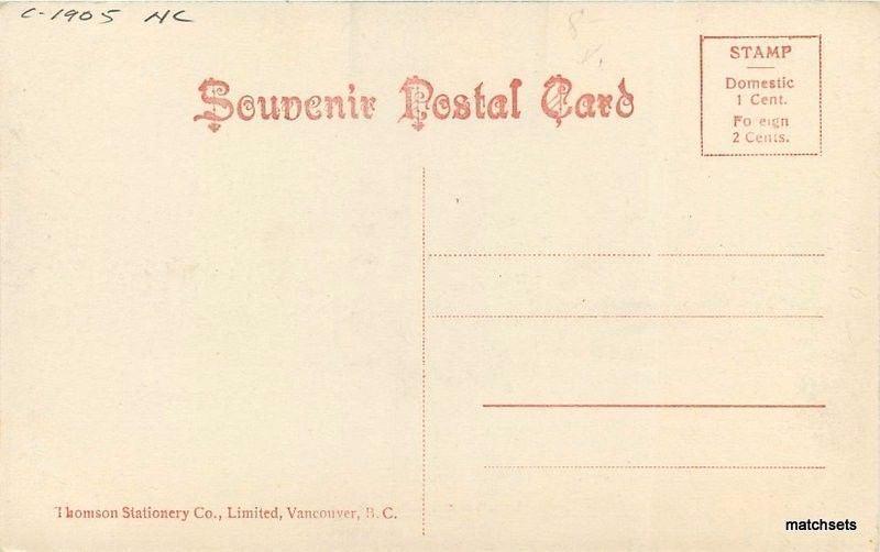 C-1905 Vancouver Canada Harbor hand colored Thomson postcard 1887