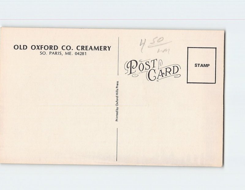 Postcard Old Oxford Co. Creamer, South Paris, Maine