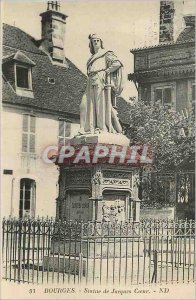 Old Postcard Bourges Jacques Coeur Statue