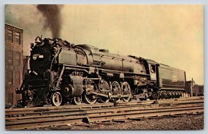 Train~Worcester MA~Boston Maine 4113 Black Arrow Steam Engine~1950s Postcard