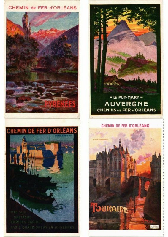 ADVERTISING TRAINS, CHEMIN DE FER POSTER STYLE 40 CPA (L2740)