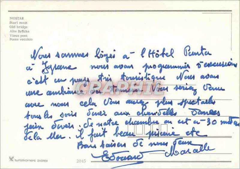 Old Postcard Mostar Old Bridge