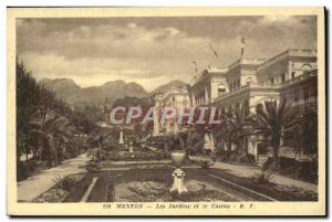 Old Postcard Menton Gardens and Casino