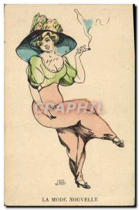 Old Postcard Fantasy Illustrator Woman Cigarette New Fashion