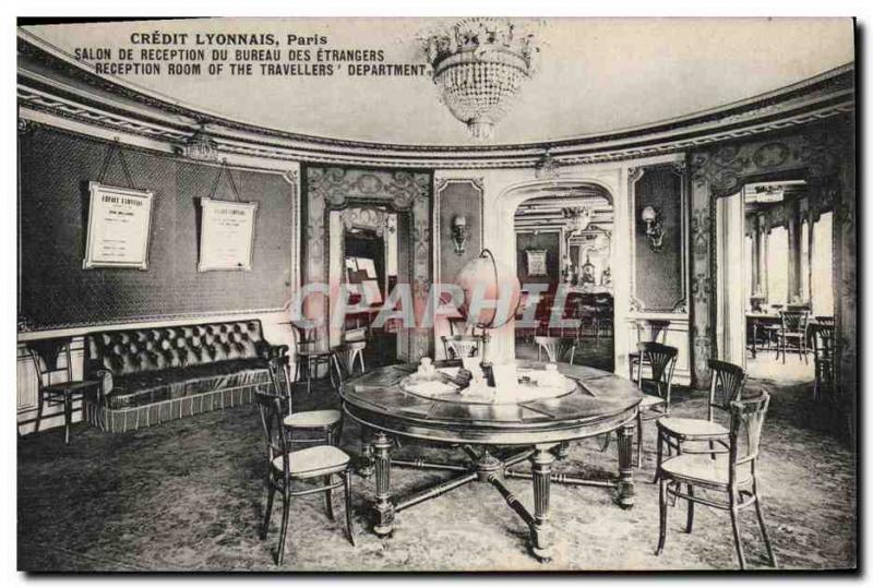 Old Postcard Bank Credit Lyonnais Paris the foreign office reception room