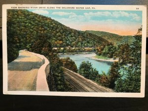 Vintage Postcard 1915-1930 Road Along the Delaware Water Gap Pennsylvania