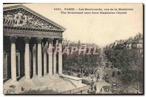 Postcard The Old Paris boulevards seen Madeleine