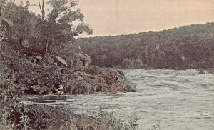 WISCONSIN MINNESOTA BORDER~THE DELLS AT SAINT CROIX RIVER  RAPIDS~1900s POSTCARD