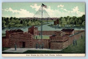 Fort Wayne Indiana Postcard Fort Wayne 1794 Aerial View Lake River 1910 Unposted