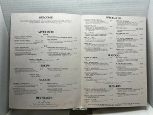 Vintage 80s Zachary's Restaurant Menu Louisville KY