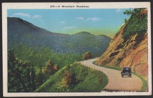 North Carolina A Mountain Roadway with Antique Car Pub by Asheville ~ Linen