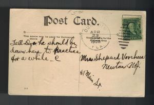 1908 Postcard Black Americana Cover No Race Suicide Stork w Babies Dunedin FL