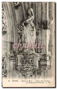 Postcard Old Brou Church Bourg Figure Tomb of Margaret of Austria