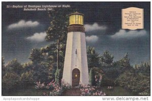 Replica Of Henlopen Lighthouse At Night Rehoboth Beach Delaware 1952 Curteich