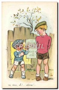 Old Postcard Boxing Children