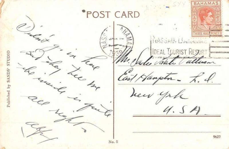 Nassau Bahamas Legislative Chambers Post Office Antique Postcard K93111