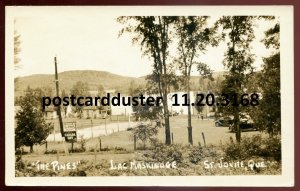 h3997 - ST. JOVITE Quebec 1930s Lac Maskinoge Pines Camp. Real Photo Postcard