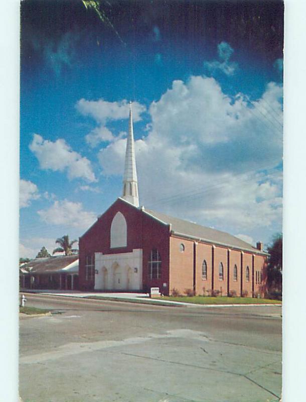 Unused Pre-1980 CHURCH SCENE Brooksville Florida FL p4114