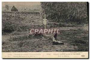 Old Postcard Army Graves of french soldiers on the battlefield Meaux