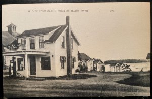 Vintage Postcard 1930's Ye Olde Forte Cabins, Pemaquid Beach, Maine (ME)